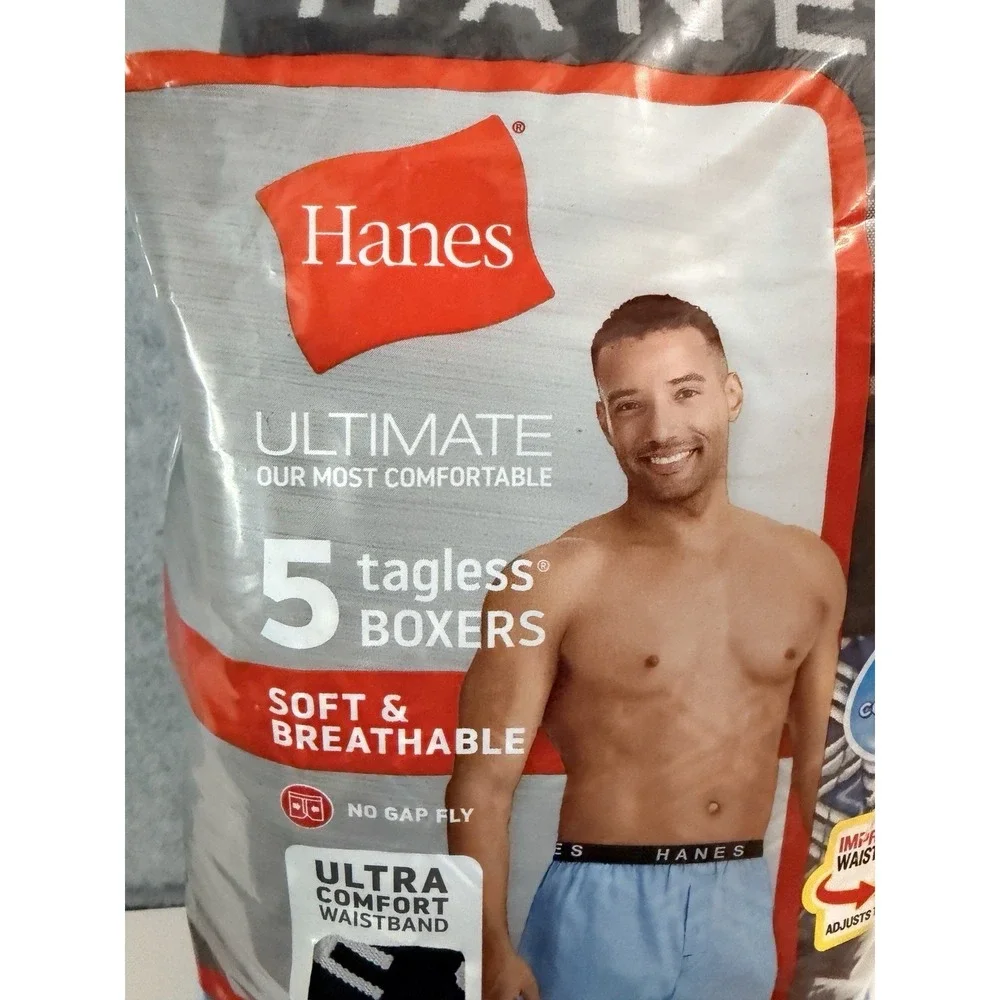 Hanes Ultimate Tagless Boxers - No Gap Fly - Men's XL